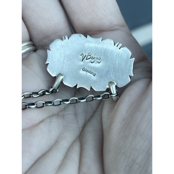 Navajo Sterling Turquoise Necklace by Begay - Picture 5 of 11